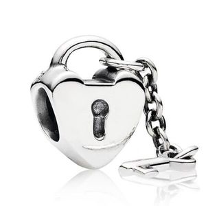 Pandora Lock & Key Silver Heart Charm